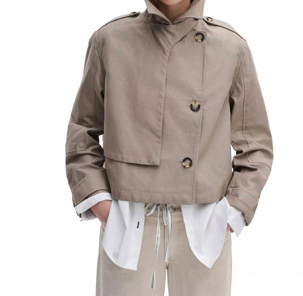 NEW RAG & BONE jamie cropped trench coat in khaki